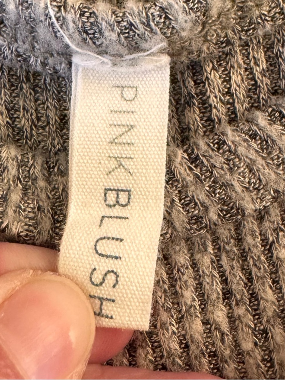 PinkBlush Gray Ribbed Maternity Top - Picture 4 of 5